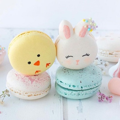 Easter bunny and chick macarons