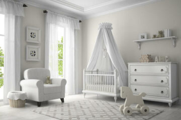 Baby Nursery with White Furniture