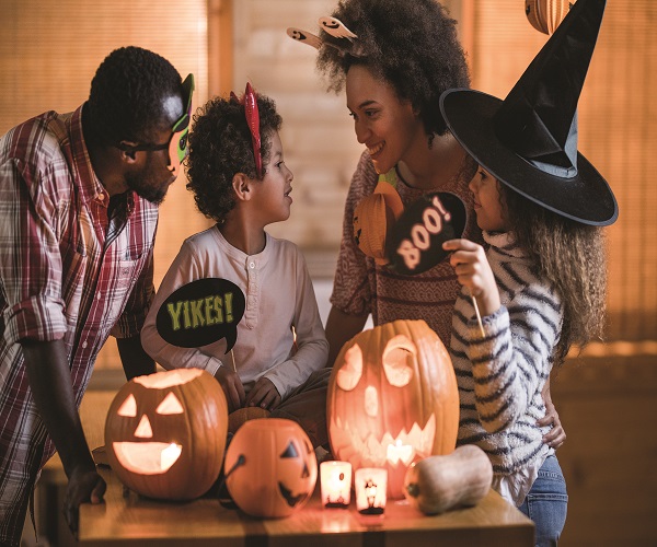 African American family Halloween