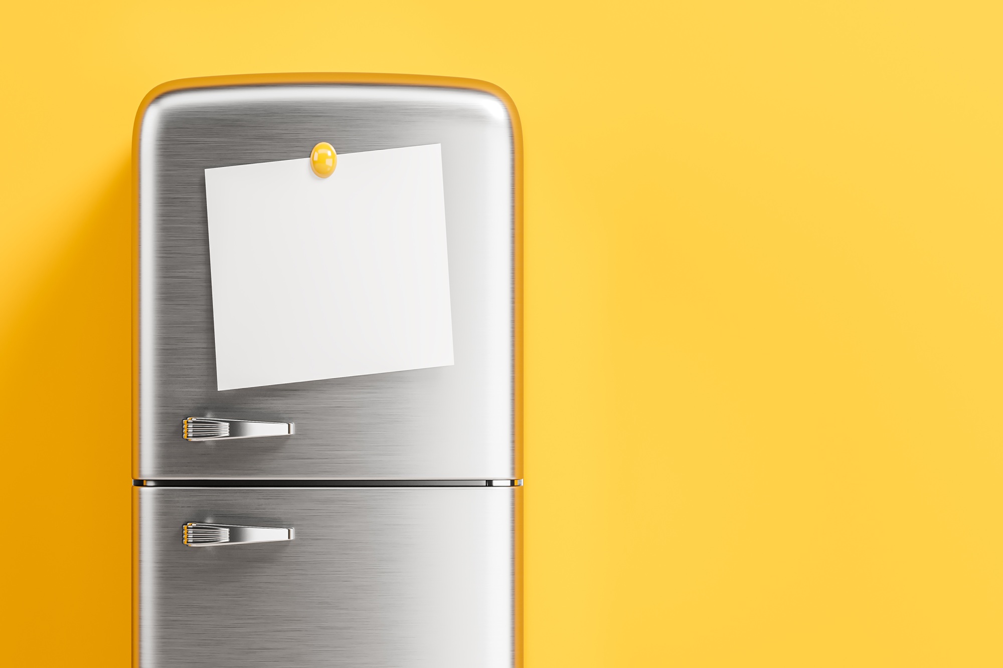 A fridge with empty note.