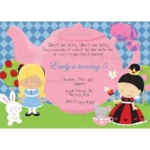 Alice in Wonderland Printed Invitation