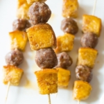 French Toast-Sausage Breakfast kebabs 